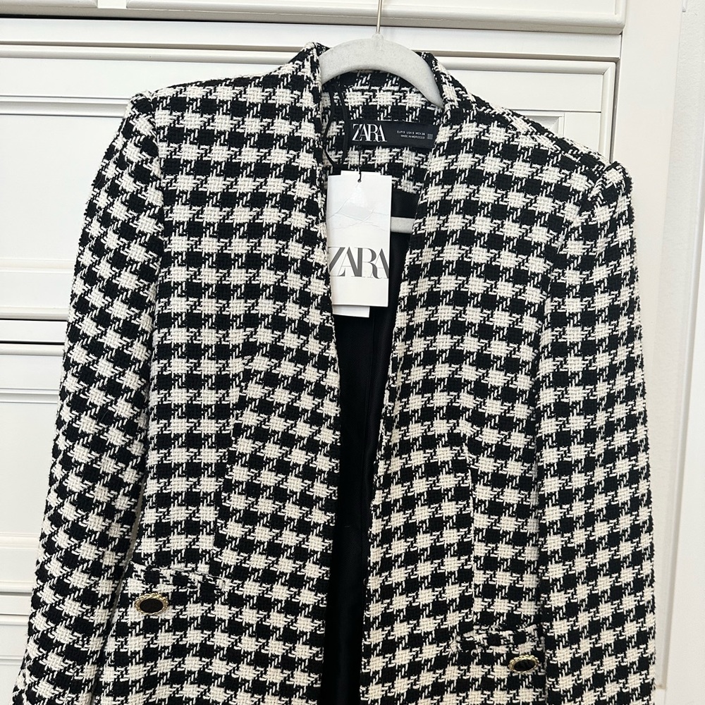 NWT ZARA Houndstooth Blazer